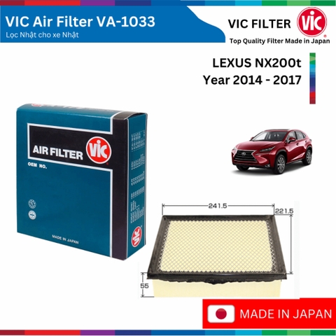 Lọc gió động cơ VIC Air Filter, LEXUS NX200t đời xe 2014 đến 2017