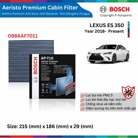 Lọc gió điều hòa BOSCH Aeristo Premium, LEXUS ES 350 đời xe 2012 đến nay, lọc bụi mịn PM2.5