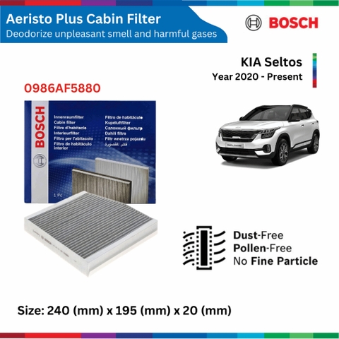 Lọc gió điều hòa BOSCH Aeristo Plus, KIA Seltos đời xe 2020 đến nay