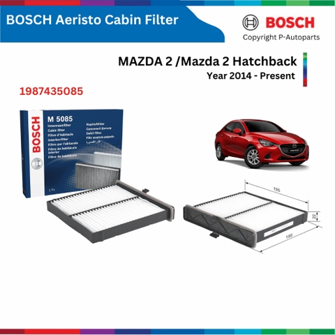 Lọc gió điều hòa BOSCH Aeristo 1987435085, MAZDA 2 đời xe 2014 đến nay