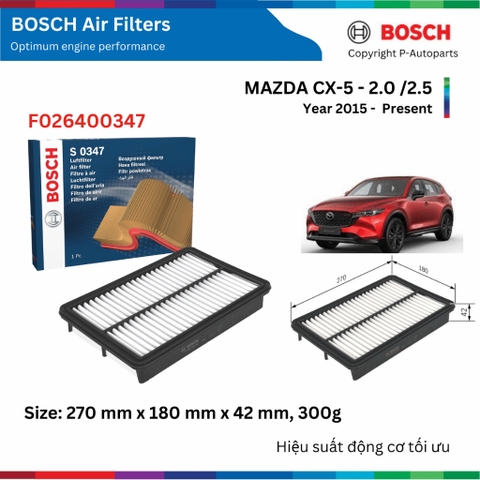 Lọc gió động cơ BOSCH Air Filter F026400347, MAZDA CX-5 CX5 đời xe 2015 đến nay