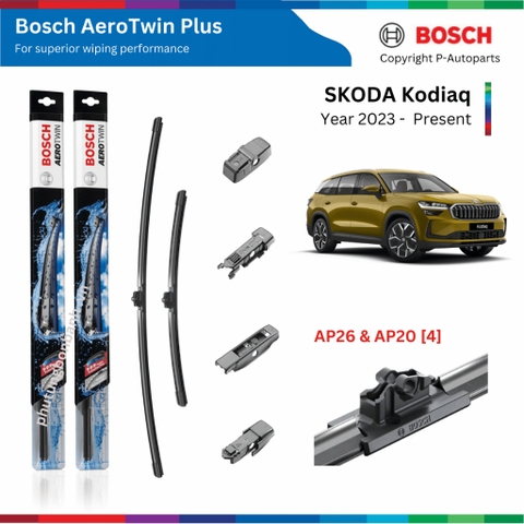Bộ gạt mưa Bosch AeroTwin Plus cho SKODA Kodiaq đời xe 2023 đến nay, bộ 2 cần gạt