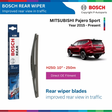 Gạt mưa sau BOSCH Rear xe MITSUBISHI Pajero Sport, đời xe 2008 đến nay