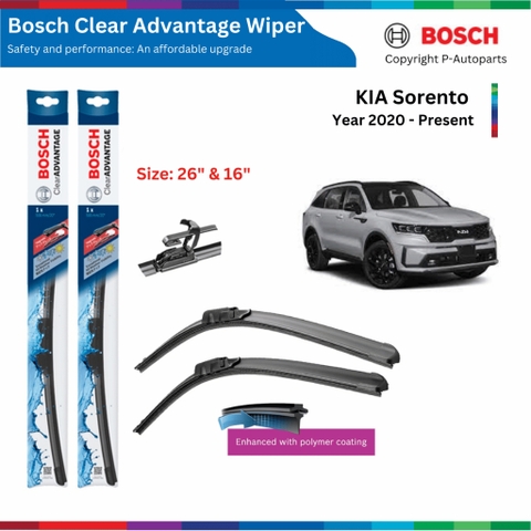 Bộ gạt mưa BOSCH Clear Advantage xe KIA Sorento đời xe từ 2008 đến nay