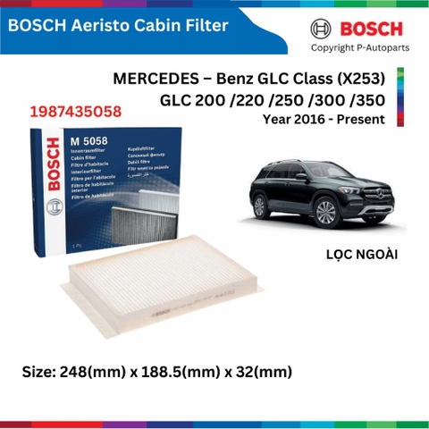Lọc gió điều hòa BOSCH Aeristo xe MERCEDES Benz GLC-Class X253 - LỌC NGOÀI