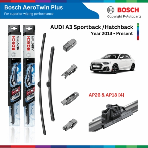 Bộ gạt mưa xe AUDI A3 BOSCH AeroTwin Plus 26