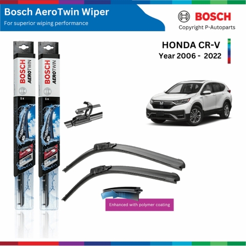 Bộ gạt mưa BOSCH AeroTwin, HONDA CRV CR-V đời xe 2006 đến 2022