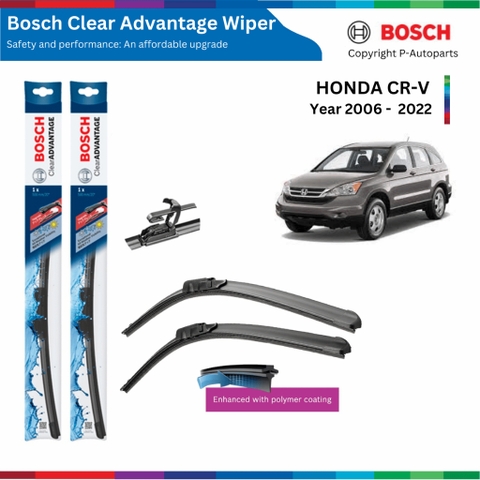 Bộ gạt mưa BOSCH Clear Advantage, HONDA CRV CR-V đời xe 2006 đến 2022