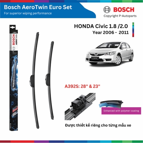 Bộ gạt mưa BOSCH AeroTwin Euro Set A392S 28
