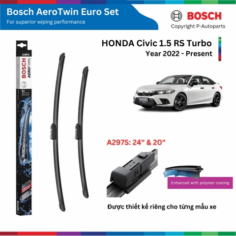 Bộ gạt mưa BOSCH AeroTwin Euro Set A297S 24