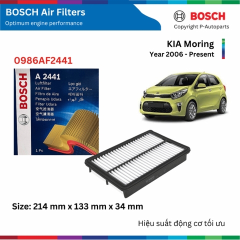 Lọc gió động cơ BOSCH Air Filter 0986AF2441, KIA Morning đời xe 2011 đến nay