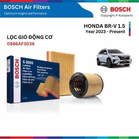 Lọc gió động cơ BOSCH Air Filter 0986AF3036, HONDA BRV BR-V 1.5 đời xe 2023 đến nay