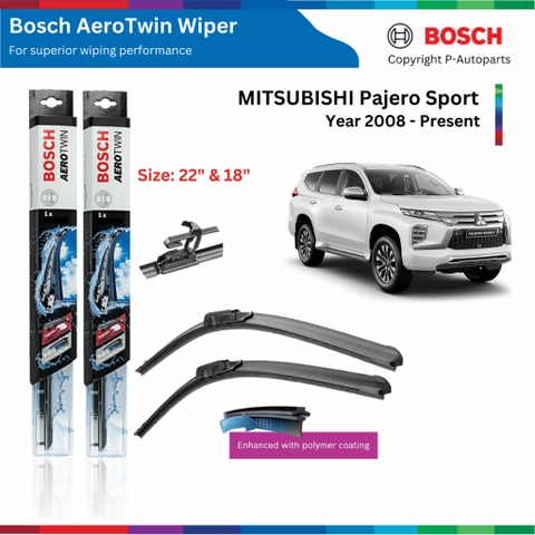 Bộ gạt mưa BOSCH AeroTwin xe MITSUBISHI Pajero Sport đời xe 2008 đến nay
