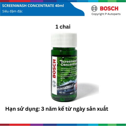 Nước Rửa Kính Ô Tô Đậm Đặc Bosch 40ml – Pha Được 4 Lít Sạch Bóng Bảo Vệ Gạt Mưa