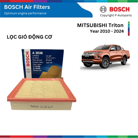 Lọc gió động cơ BOSCH Air Filter 0986AF3038 xe MITSUBISHI Triton đời 2010 đến 2024