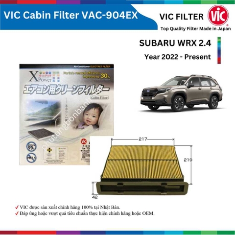 Lọc gió điều hòa than hoạt tính VIC xe SUBARU WRX đời 2015 đến nay có lọc PM2.5