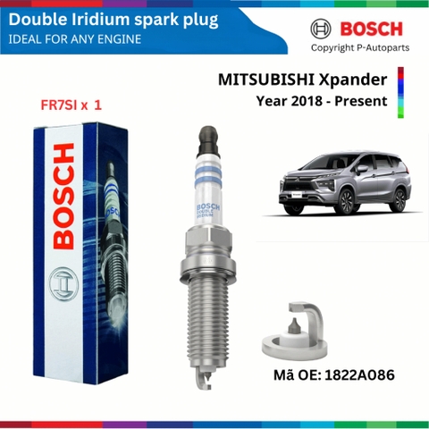Bugi đánh lửa BOSCH Double Iridium FR7SI xe MITSUBISHI Xpander đời 2018 đến nay