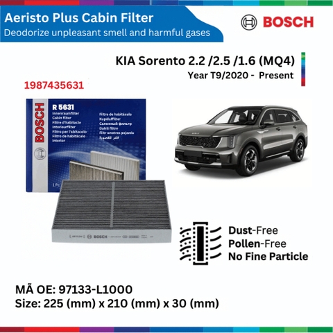 Lọc gió điều hòa Bosch Aeristo Plus xe KIA Sorento (2020-nay) - Than hoạt tính
