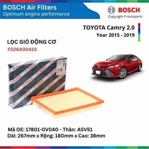 Lọc Gió Động Cơ BOSCH S0415 Toyota Camry 2015-2019 - Lọc Gió Máy Chính Hãng