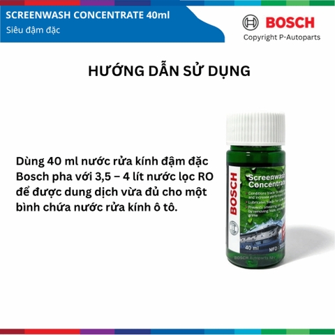 Nước Rửa Kính Ô Tô Đậm Đặc (40ml) Sạch Bóng Tối Ưu, Bảo Vệ Gạt Mưa