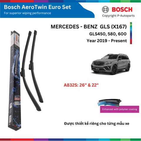Bộ gạt mưa BOSCH AeroTwin Euro Set A832S 26