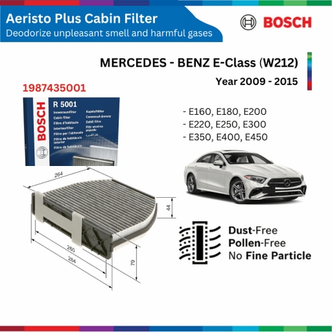 Lọc gió điều hòa BOSCH Aeristo Plus xe MERCEDES Benz E CLASS W212 đời 2009 đến 2015
