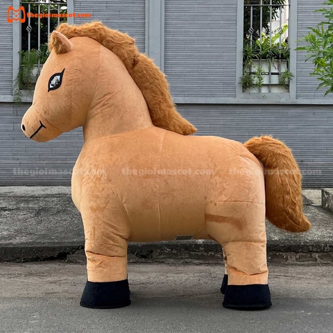 Mascot Hơi Ngựa Màu Nâu Mẫu 1