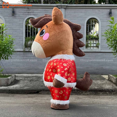 Mascot Hơi Ngựa Màu Nâu Mẫu 2