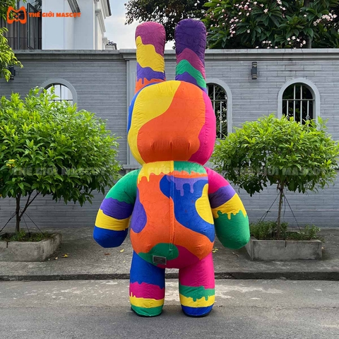 Mascot Hơi Thỏ Sắc Màu