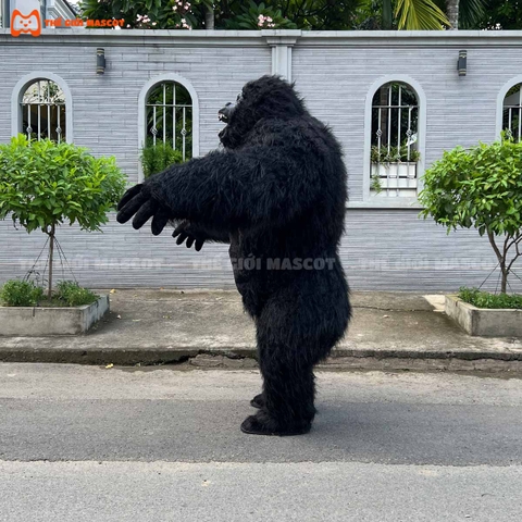 Mascot Hơi Khỉ Gorilla Màu Đen
