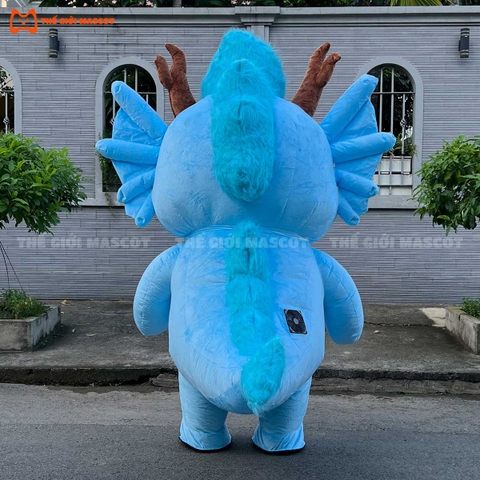 Mascot Hơi Rồng Mẫu 3 Màu Xanh Dương