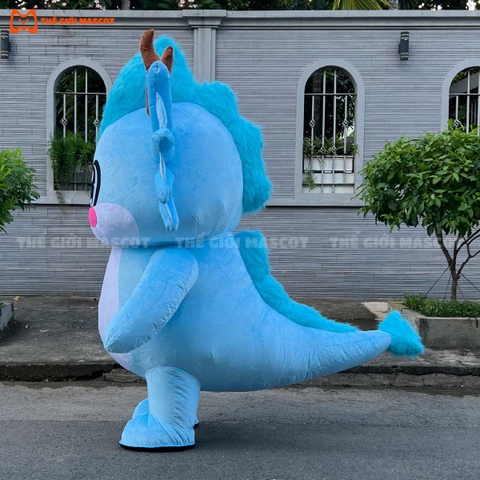 Mascot Hơi Rồng Mẫu 3 Màu Xanh Dương