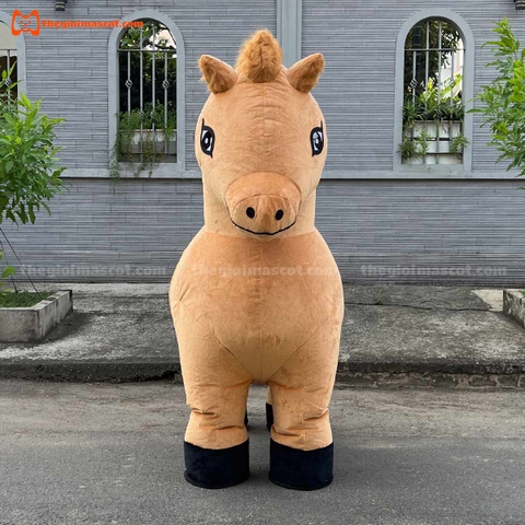 Mascot Hơi Ngựa Màu Nâu Mẫu 1