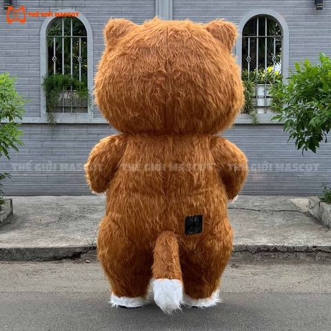 Mascot Hơi Mèo Con Màu Nâu