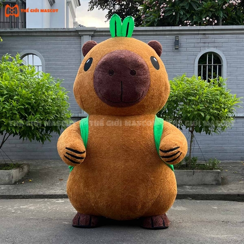 Mascot Hơi Capybara Đeo Balo