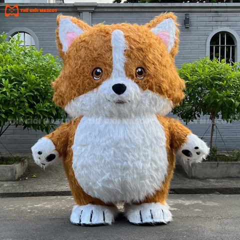 Mascot Hơi Chó Corgi