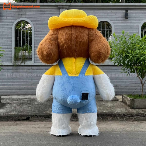 Mascot Hơi Chó Mặc Yếm
