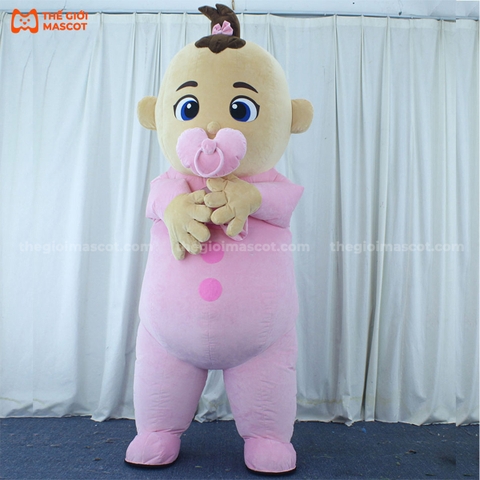 Mascot Hơi Baby Jiujiu Màu Hồng
