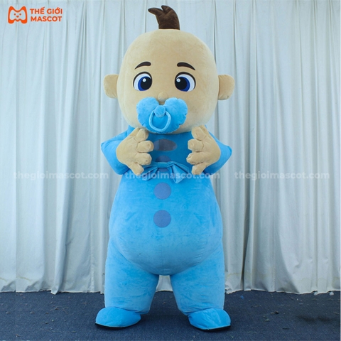 Mascot Hơi Baby Jiujiu Màu Xanh