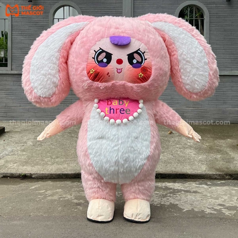Mascot Hơi Baby Three Tai Cụp