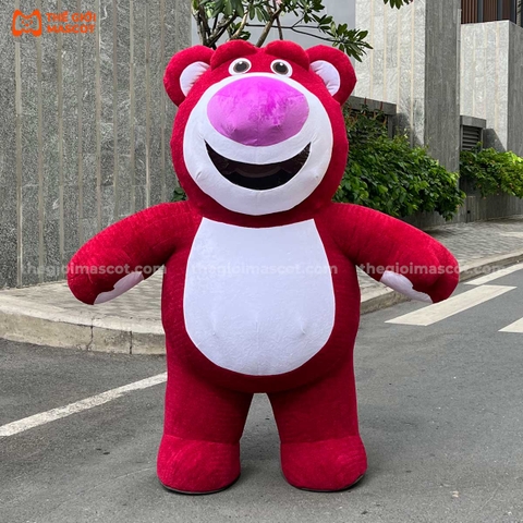 Mascot Hơi Gấu Dâu Lotso
