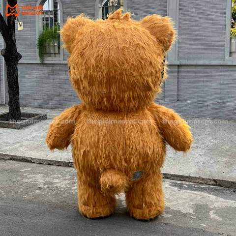 Mascot Hơi Gấu Đeo Kính