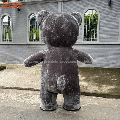 Mascot Hơi Gấu Xám Bị Thương