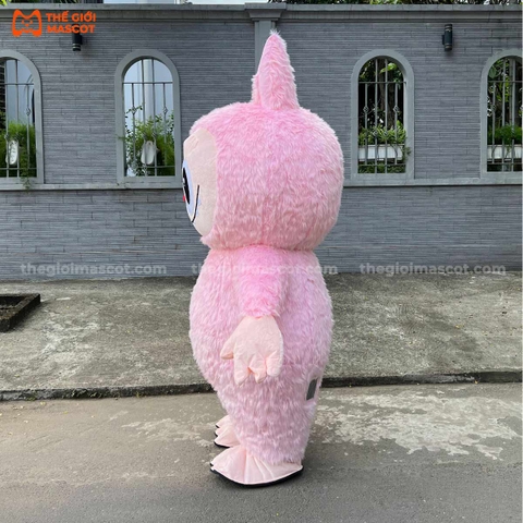 Mascot Hơi Labubu Màu Hồng