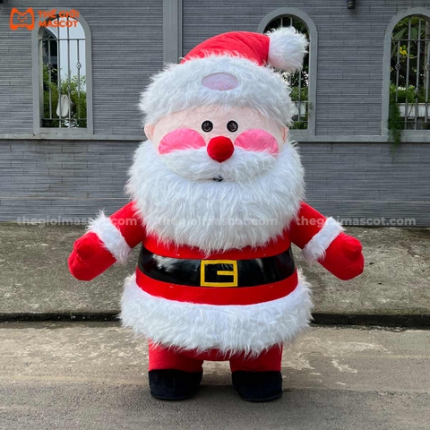 Mascot Hơi Ông Già Noel Má Hồng