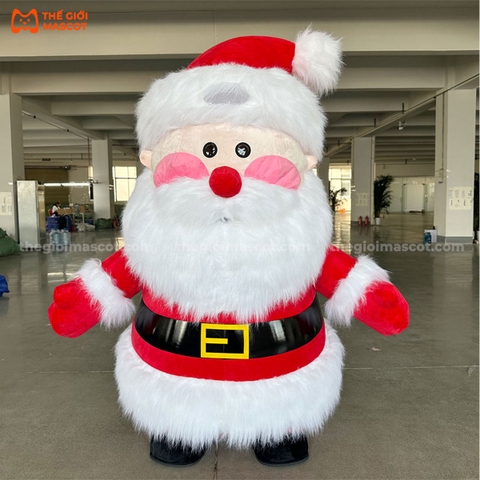 Mascot Hơi Ông Già Noel Má Hồng