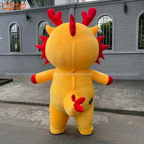 Mascot Hơi Rồng Như Ý Màu Vàng