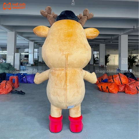 Mascot Hơi Tuần Lộc Đeo Nơ