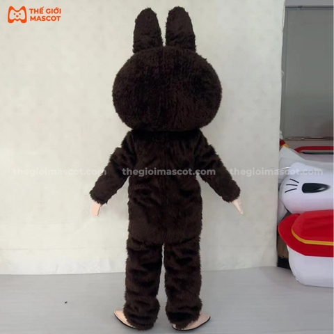 Mascot Labubu Màu Nâu Sẫm