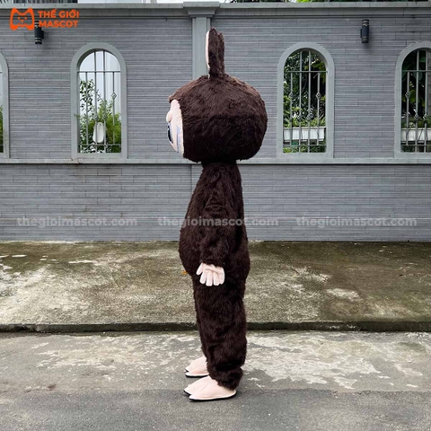 Mascot Labubu Màu Nâu Sẫm